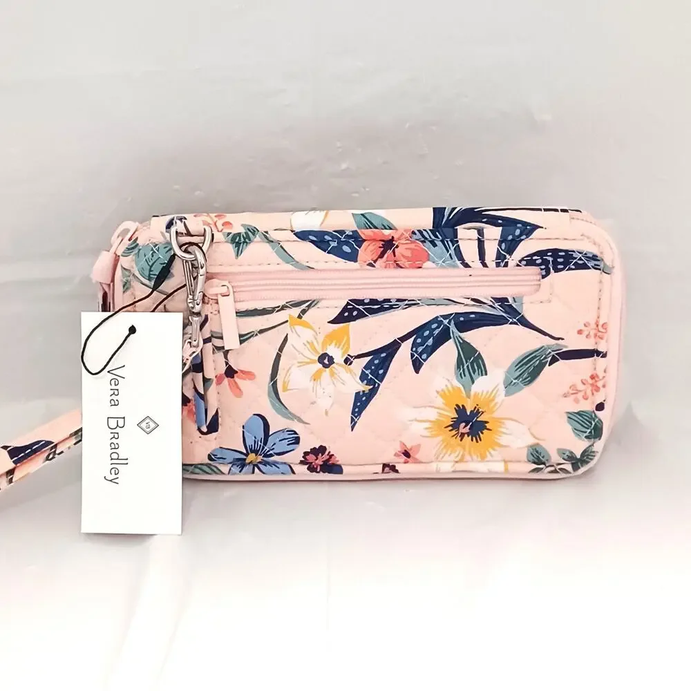 Vera Bradley Perennial Blooms RFID Smartphone Wristlet Wallet NWT Pink Floral - Picture 2 of 9